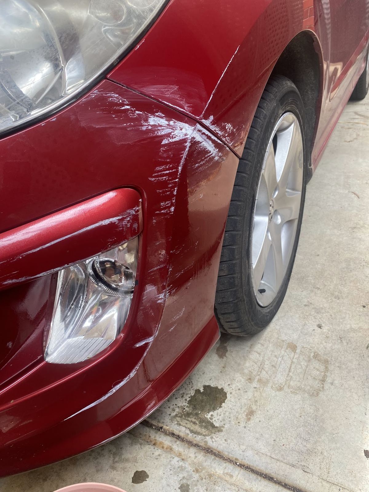 Car paint transfer before repair
