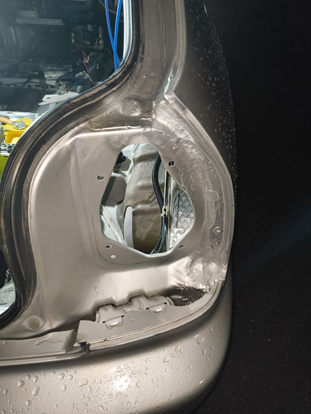 Taillight housing during repair
